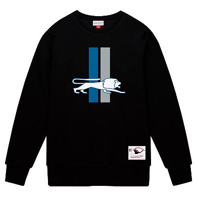 Men's Mitchell & Ness Black Detroit Lions Basic Fleece Pullover Sweatshirt