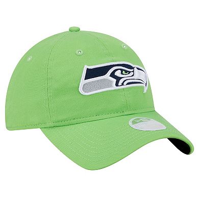 Women's New Era Neon Green Seattle Seahawks Main Core Classic 2.0 9TWENTY Adjustable Hat