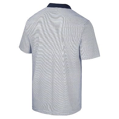 Men's Colosseum White/Navy Cal Bears Print Stripe Polo