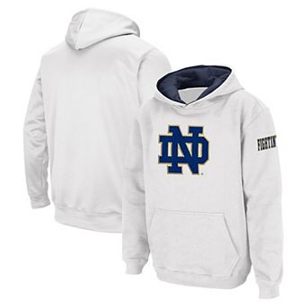 Youth Colosseum White Notre Dame Fighting Irish Big Logo Pullover Hoodie