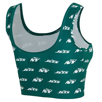 Women's Concepts Sport Green New York Jets Record Allover Print Bralette