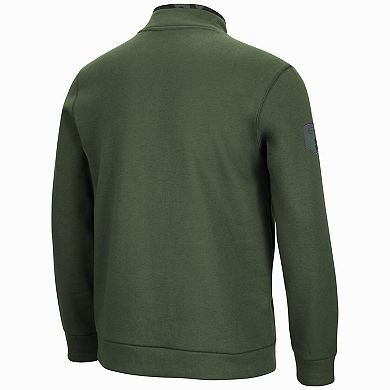 Men's Colosseum Olive Kentucky Wildcats OHT Military Appreciation Digital Camo Quarter-Snap Jacket