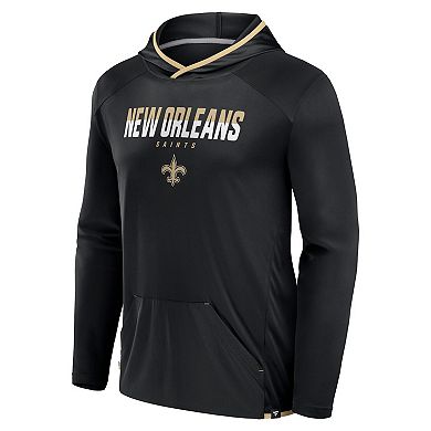 Men's Fanatics Black New Orleans Saints Transitional Defender Hoodie Long Sleeve T-Shirt