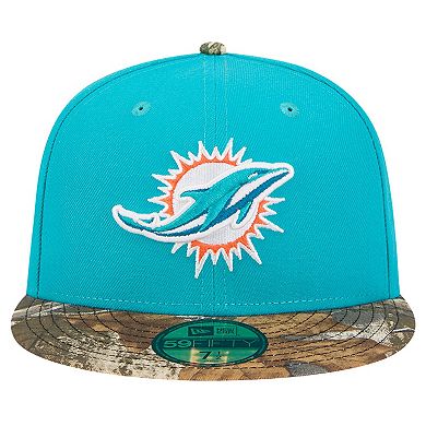 Men's New Era Aqua Miami Dolphins Active Two-Tone Camo 59FIFTY Fitted Hat