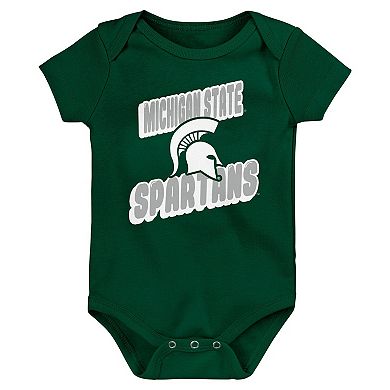 Newborn Green Michigan State Spartans Sunday Comics 3-Pack Bodysuit Set