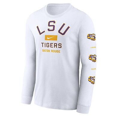 Men's Nike White LSU Tigers Primetime Classic Location Long Sleeve T-Shirt