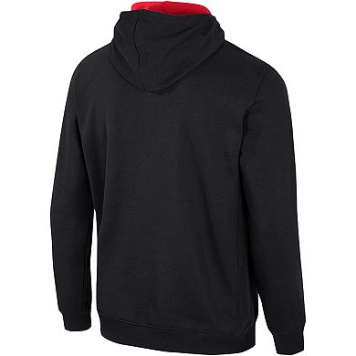 Men's Colosseum Black Wisconsin Badgers Half-Zip Hoodie