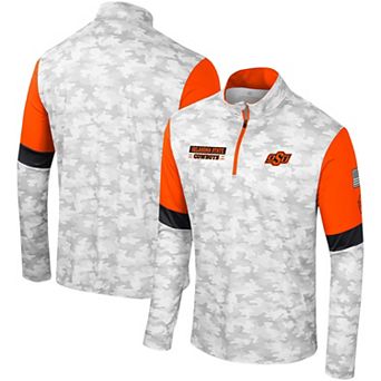 Men's Colosseum Camo Oklahoma State Cowboys OHT Military Appreciation Tomahawk Quarter-Zip Windshirt