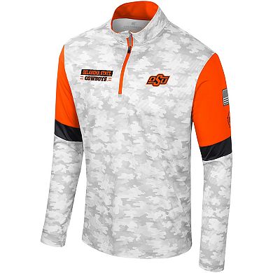 Men's Colosseum Camo Oklahoma State Cowboys OHT Military Appreciation Tomahawk Quarter-Zip Windshirt