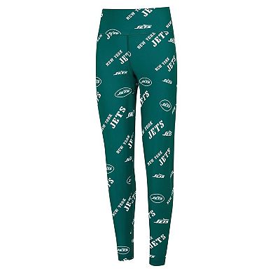 Women's Concepts Sport Green New York Jets Breakthrough Allover Print Knit Leggings