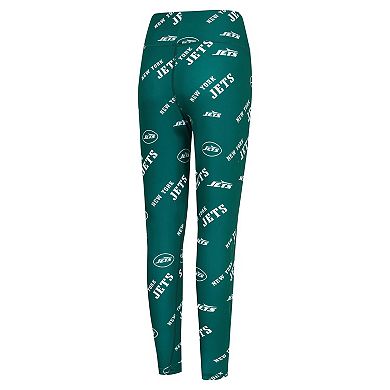 Women's Concepts Sport Green New York Jets Breakthrough Allover Print Knit Leggings
