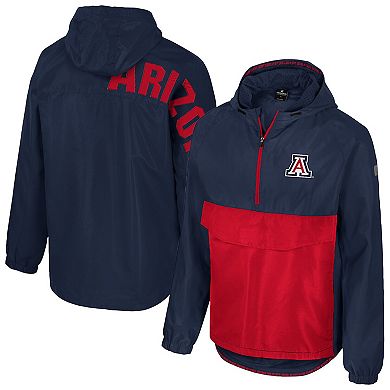 Men's Colosseum Navy Arizona Wildcats Reloaded Anorak Half-Zip Jacket