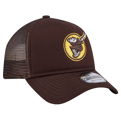 Men's New Era Brown San Diego Padres 9FORTY A-Frame Trucker Adjustable Hat