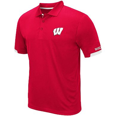 Men's Colosseum Red Wisconsin Badgers Santry Lightweight Polo