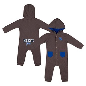 Newborn & Infant Colosseum Charcoal Kentucky Wildcats Zando-Zan Waffle Full-Snap Hooded Romper