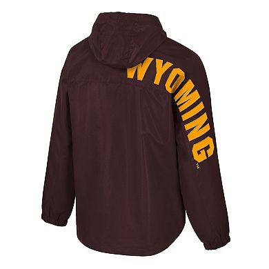 Men's Colosseum Brown Wyoming Cowboys Reloaded Anorak Half-Zip Jacket
