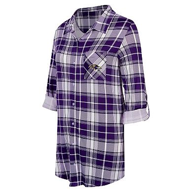 Women's Concepts Sport Purple Baltimore Ravens Ashford Plaid Knit Nightshirt