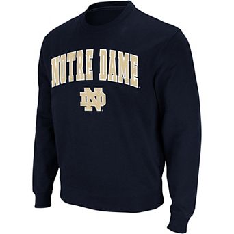 Men's Colosseum Navy Notre Dame Fighting Irish Arch & Logo Crew Neck Sweatshirt