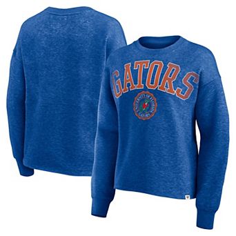 Women's Fanatics Heather Royal Florida Gators Heritage Oversized Tradition Fleece Sweatshirt