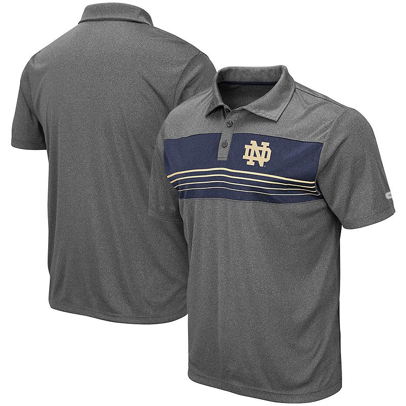 UPC 194752401229 product image for Men's Colosseum Heathered Charcoal Notre Dame Fighting Irish Team Smithers Polo, | upcitemdb.com