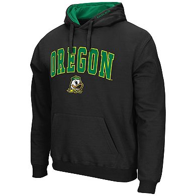 Men's Colosseum Black Oregon Ducks Arch & Logo 3.0 Pullover Hoodie