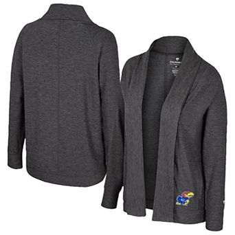 Women's Colosseum Charcoal Kansas Jayhawks��Dash Cardigan