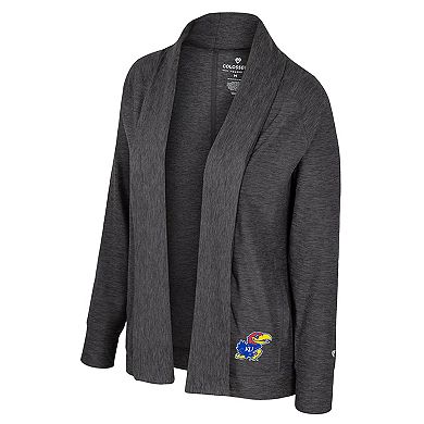 Women's Colosseum Charcoal Kansas Jayhawks Dash Cardigan
