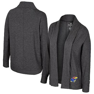Women's Colosseum Charcoal Kansas Jayhawks Dash Cardigan