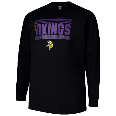Men's Profile Black Minnesota Vikings Big & Tall Pop Long Sleeve T-Shirt