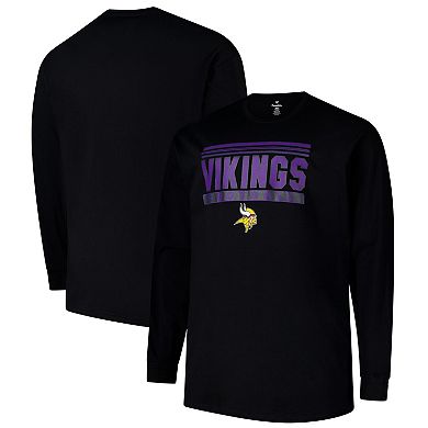 Men's Profile Black Minnesota Vikings Big & Tall Pop Long Sleeve T-Shirt