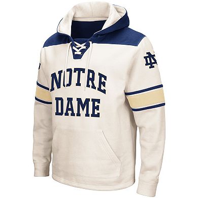 Men's Colosseum Cream Notre Dame Fighting Irish 2.0 Lace-Up Pullover Hoodie