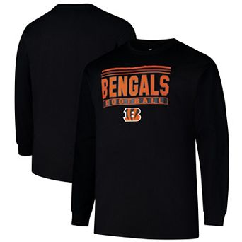 Men's Profile Black Cincinnati Bengals Big & Tall Pop Long Sleeve T-Shirt