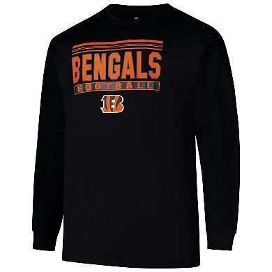 Men's Profile Black Cincinnati Bengals Big & Tall Pop Long Sleeve T-Shirt