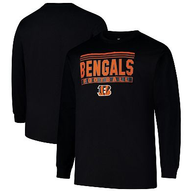 Men's Profile Black Cincinnati Bengals Big & Tall Pop Long Sleeve T-Shirt