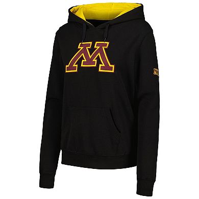 Women's Colosseum Black Minnesota Golden Gophers Big Logo Pullover Hoodie