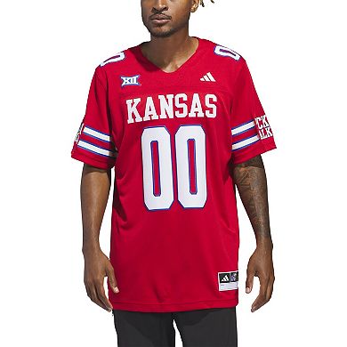 Men's adidas #00 Red Kansas Jayhawks Alternate Premier Jersey