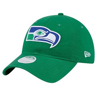 Women's New Era Green Seattle Seahawks Throwback Main Core Classic 2.0 9TWENTY Adjustable Hat