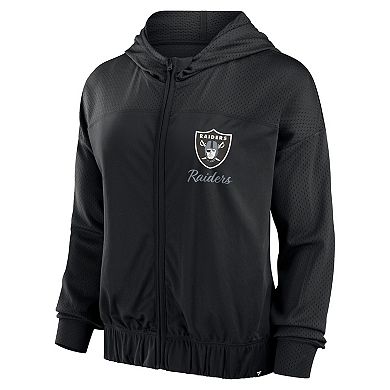 Women's Fanatics Black Las Vegas Raiders Script Lock Full-Zip Hoodie