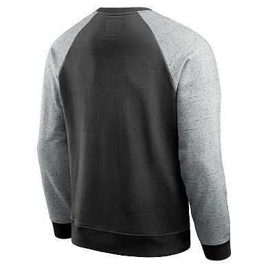 Men's Darius Rucker Collection by Fanatics Heather Gray/Black New Orleans Saints Colorblock Pullover Sweatshirt
