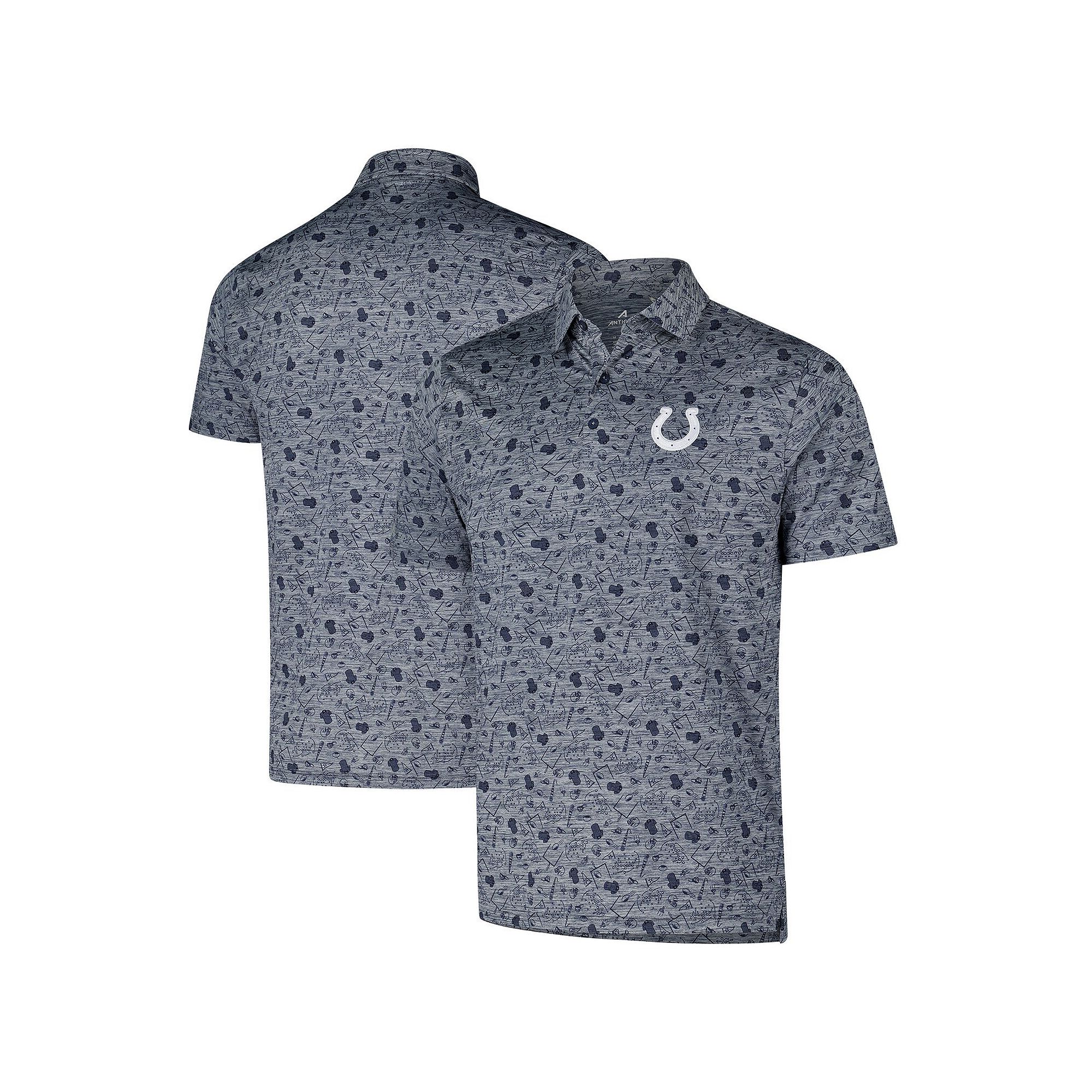 Mens Antigua Heather Navy Indianapolis Colts Relentless Polo, Size: Large,