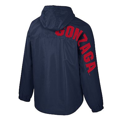 Men's Colosseum Navy Gonzaga Bulldogs Reloaded Anorak Half-Zip Jacket