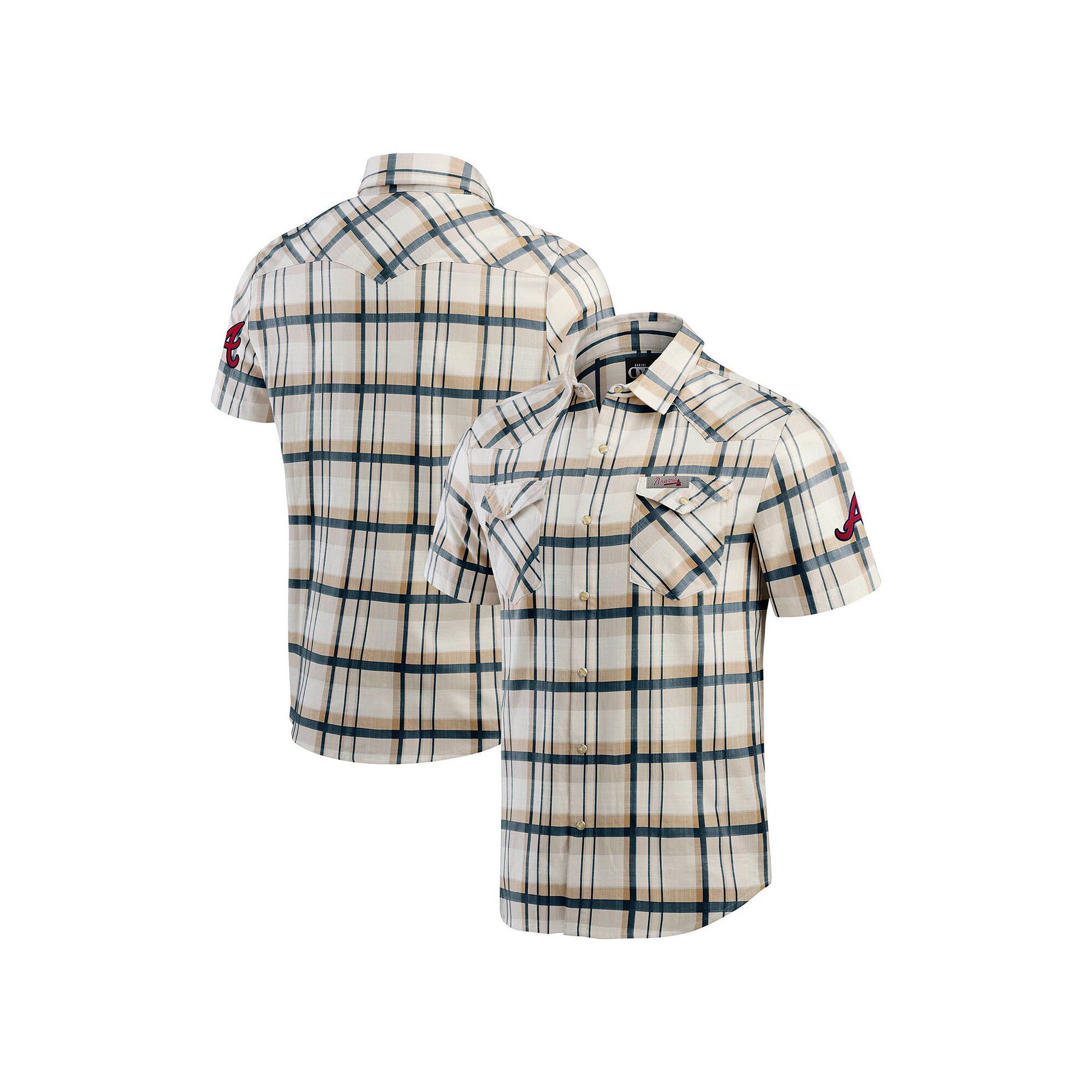 Mens Darius Rucker Collection by Fanatics Navy Atlanta Braves Plaid Full-S