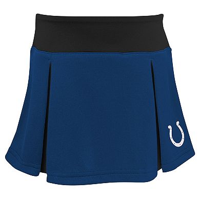 Girls Toddler Royal Indianapolis Colts Spirit Cheer Two-Piece Cheerleader Set with Bloomers