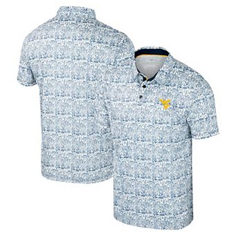 Men's Colosseum Navy West Virginia Mountaineers It's Time! Allover Print Polo