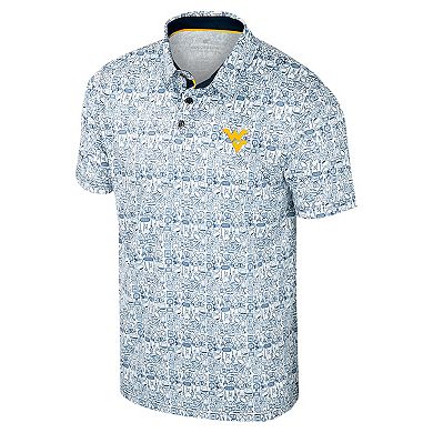Men's Colosseum Navy West Virginia Mountaineers It's Time! Allover Print Polo