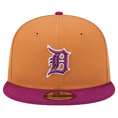 Men's New Era Brown Detroit Tigers Color Pack Two Tone 9FIFTY Snapback Hat