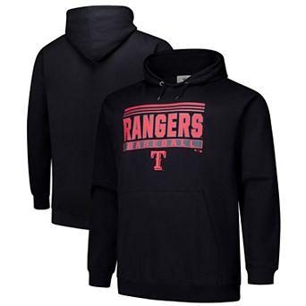 Men's Black Texas Rangers Stack Fleece Pullover Hoodie