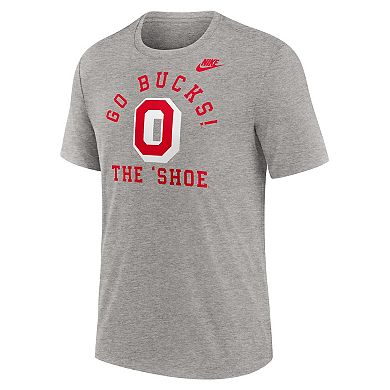 Men's Nike Heather Gray Ohio State Buckeyes Legacy Local Tri-Blend T-Shirt