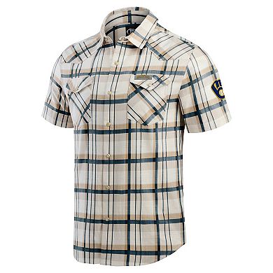 Men's Darius Rucker Collection by Fanatics Navy Milwaukee Brewers Plaid Full-Snap Shirt
