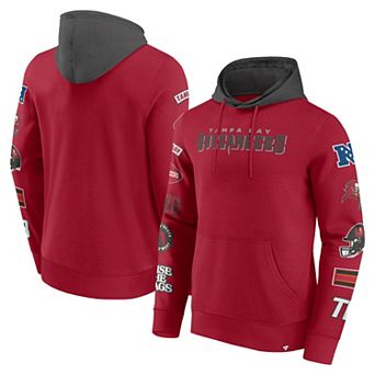 Men's Fanatics Red/Pewter Tampa Bay Buccaneers Patched Out Pullover Hoodie